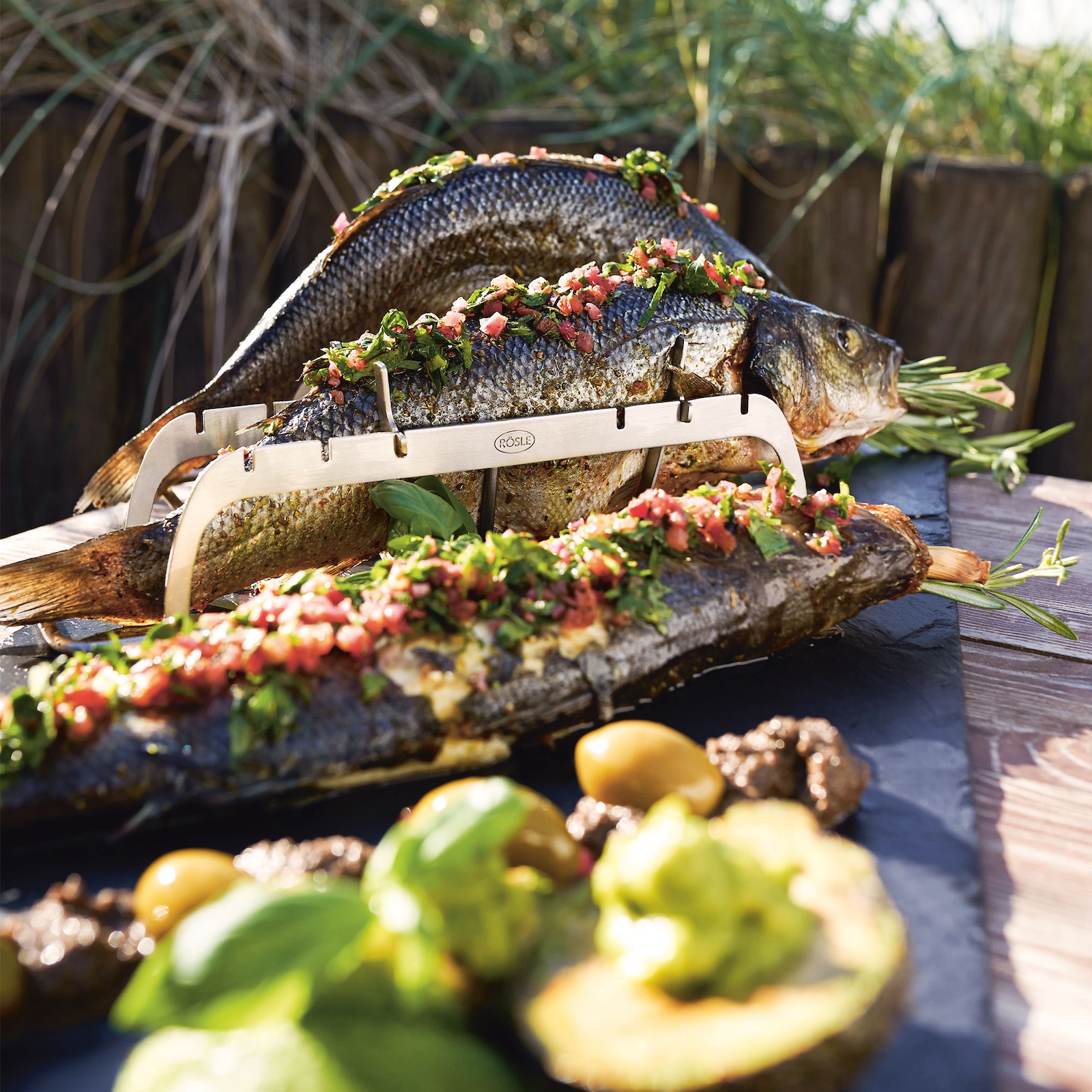 Rösle Fischhalter aus Edelstahl zum Grillen von Fisch 250071
