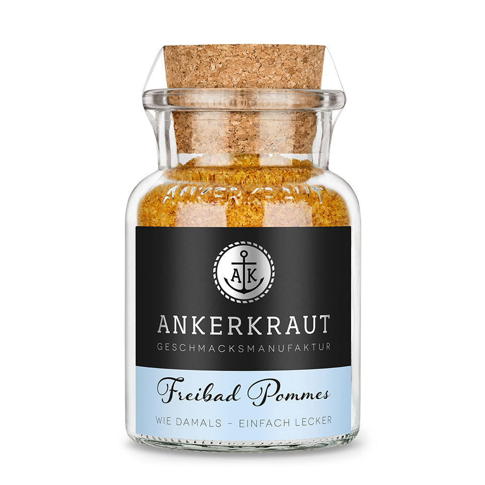 Ankerkraut Freibad Pommes Gewürz Gewürzmischung im Korkenglas 150 g