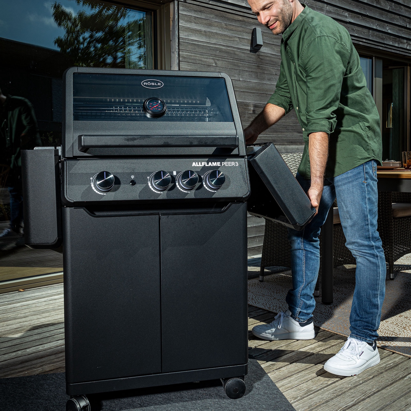 Rösle Gasgrill ALLFLAME Peer 3 Schwarz mit CRISPZONE 251051