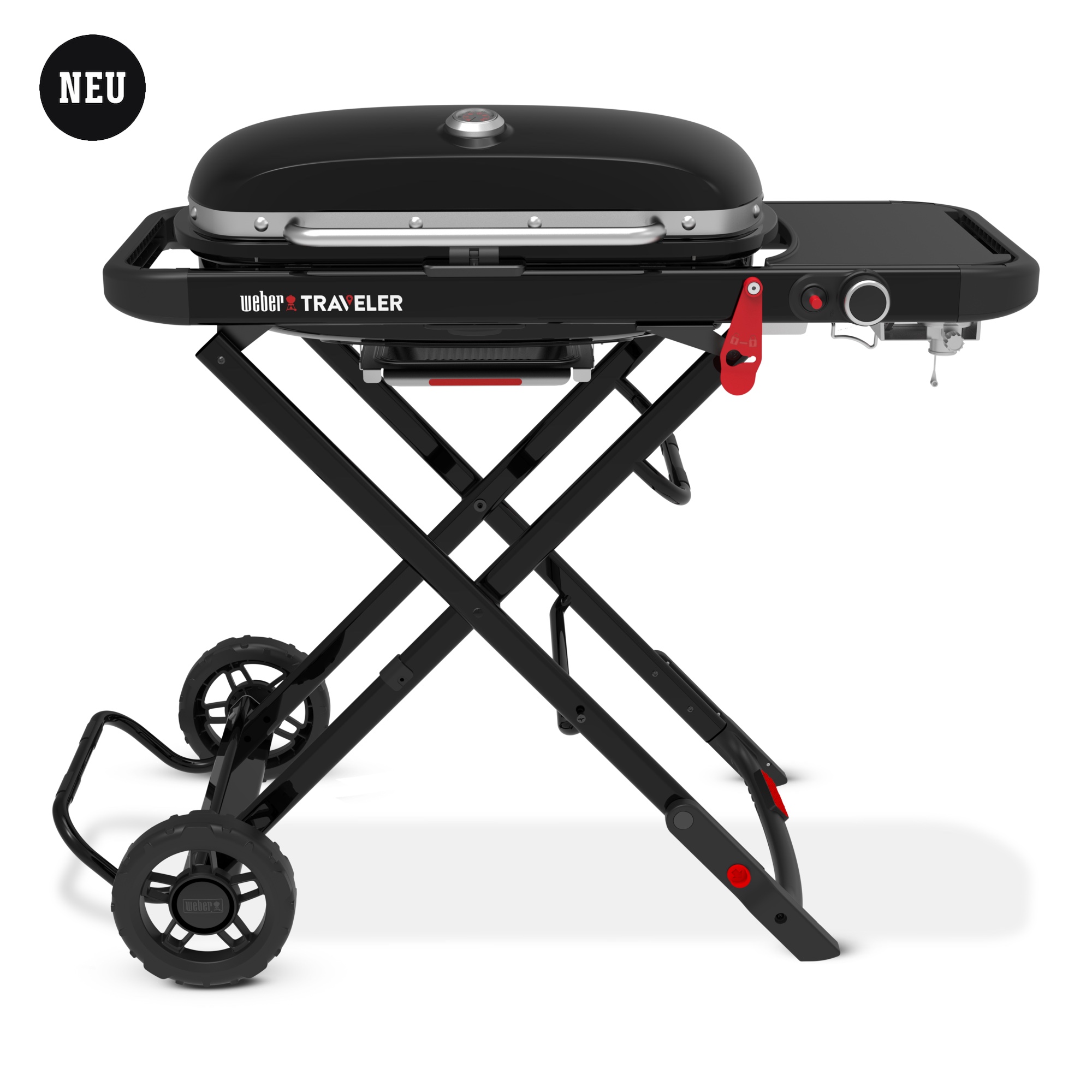 Weber Traveler Portabler Gasgrill mit Rollwagen Black 1501746