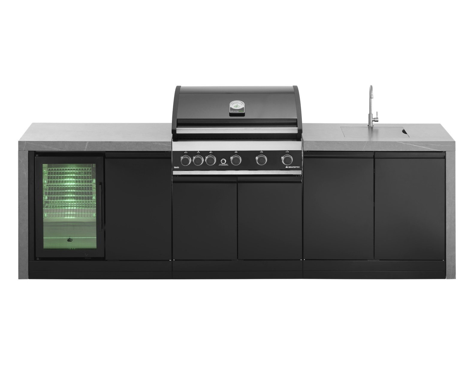 Grandpro Outdoorküche 274 Waterfall Series Küchenmodul mit Maxim G5 Gasgrill G274MG55FS