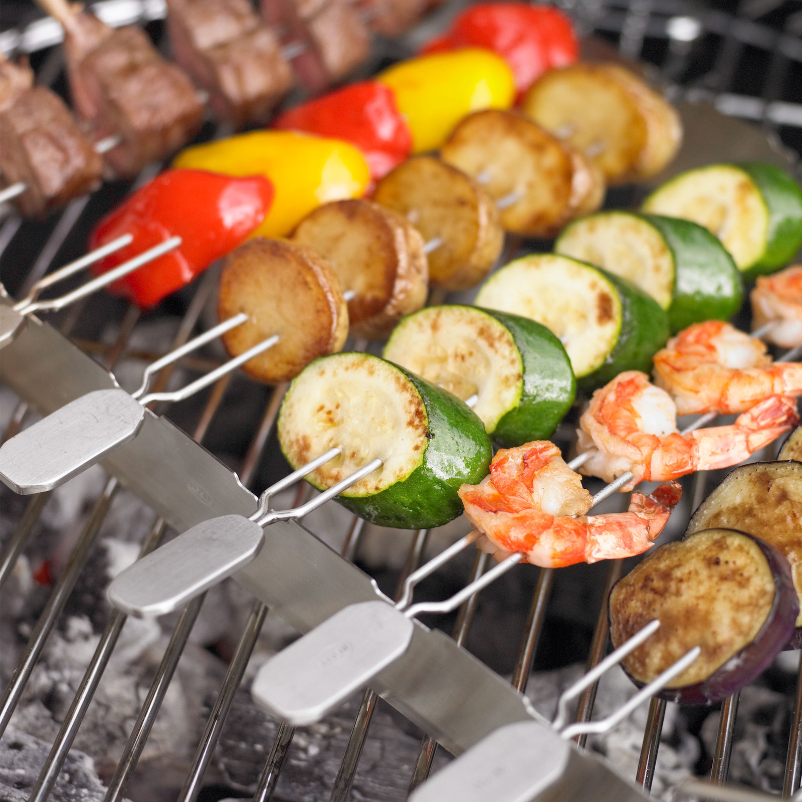 Rösle Halter mit Grillspiessen - 6 Spieße im Set mit Halterung 250072
