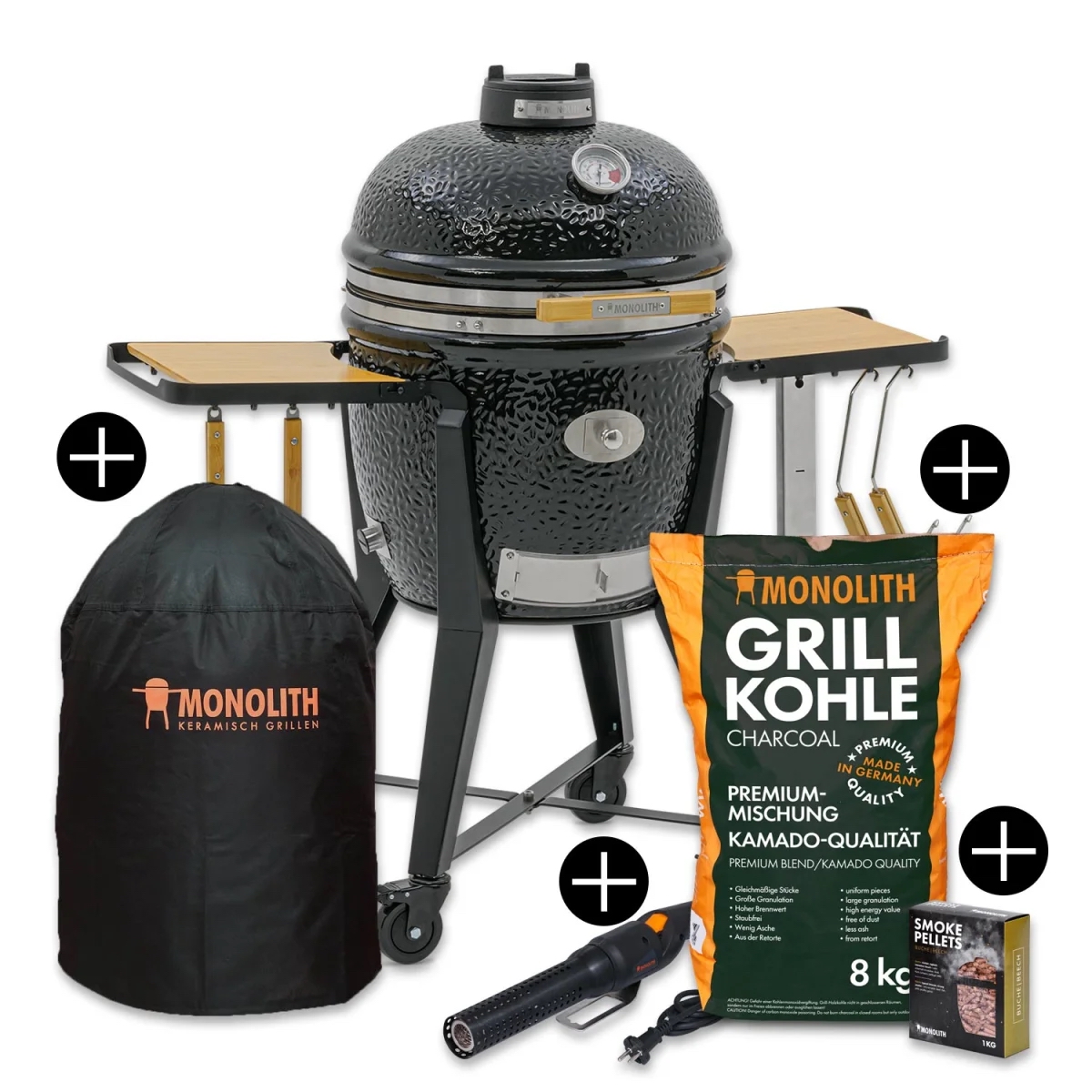 Monolith Starterset TWO.55 Keramikgrill mit Gestell inkl. Zubehör-Starterpaket 121000.55-START