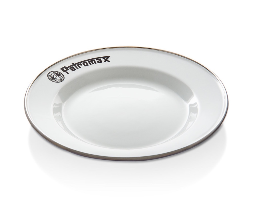 Petromax Emaille Teller 2er Set weiß Ø 22 cm - Perfekt für Camping & Outdoor