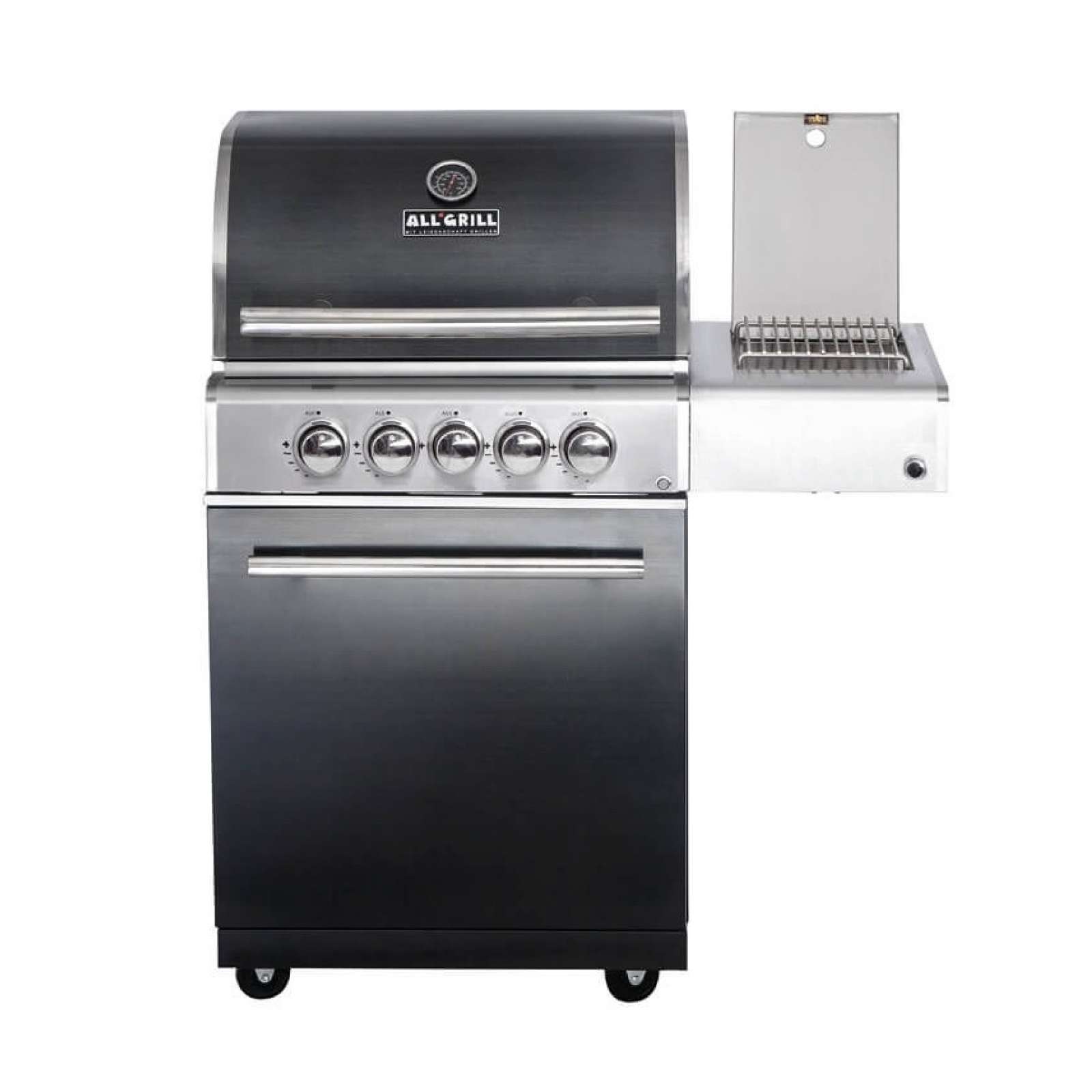 ALLGRILL Gasgrill CHEF M BLACK Modular Grundmodell 3 Brenner, Seitenkocher, Backburner (500703)