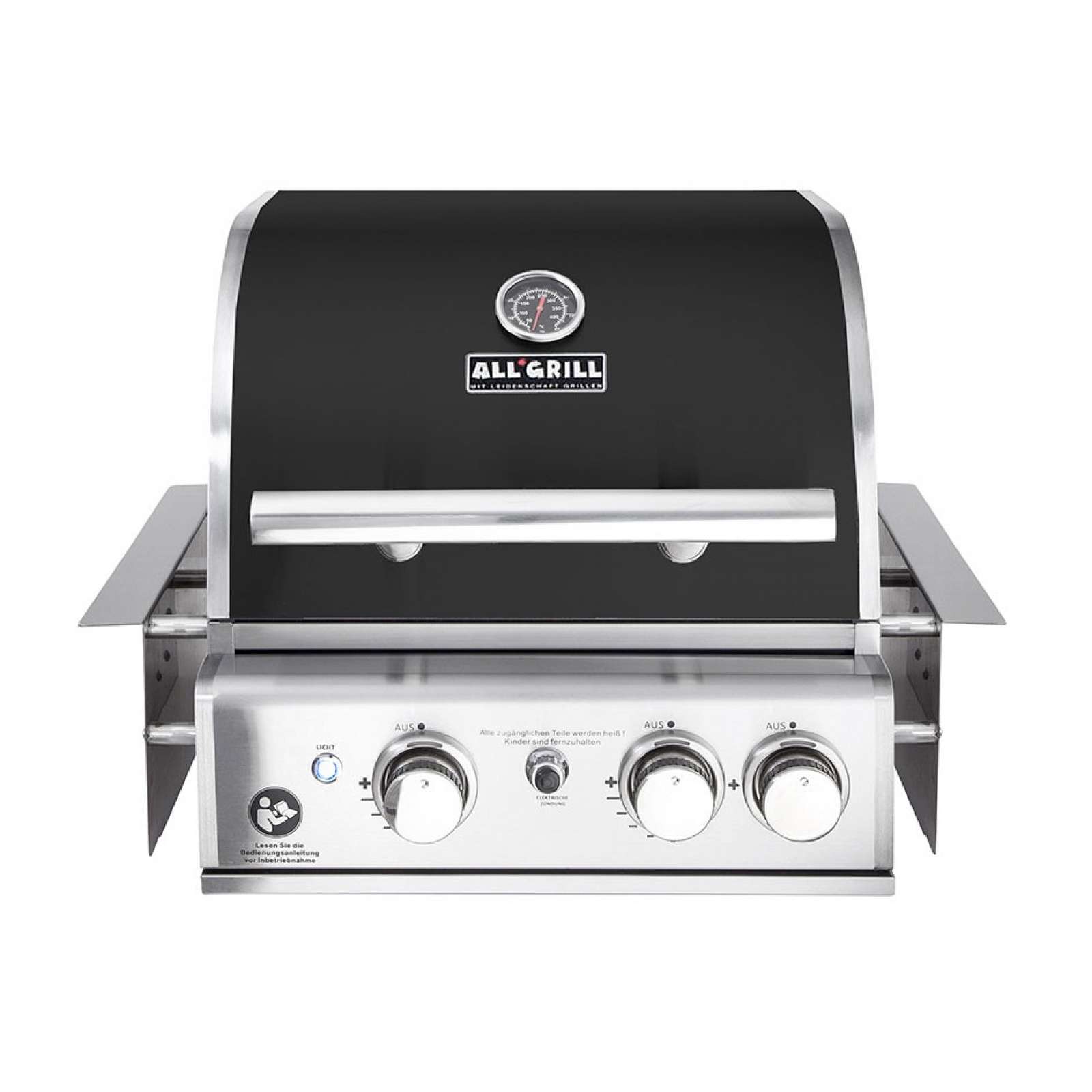 ALLGRILL Einbau-Gasgrill CHEF S BLACK Built-In Air System, 2 Brenner, Backburner 100759