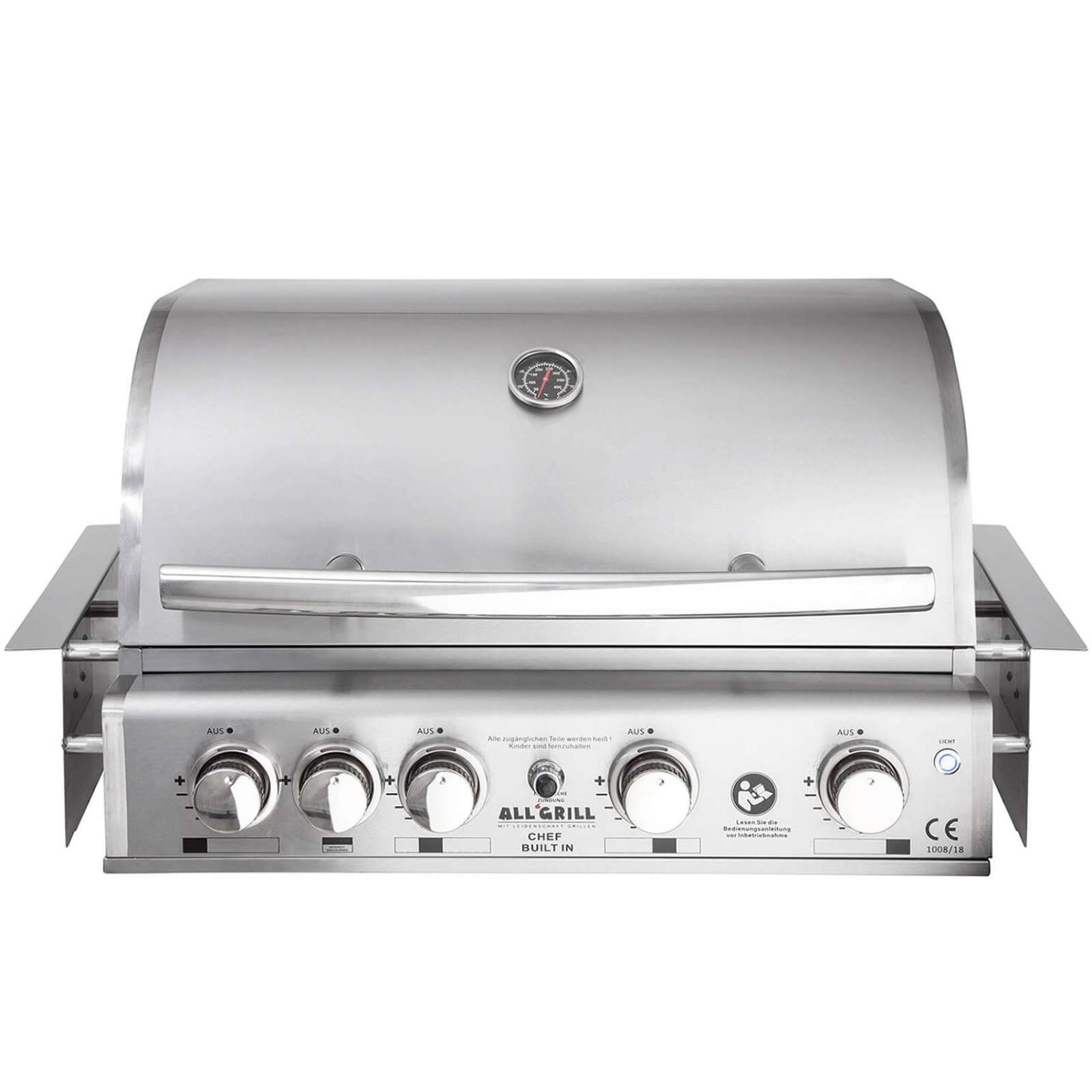 ALLGRILL Einbau-Gasgrill CHEF L Edelstahl Built-In Air System, 4 Brenner, Backburner 100929