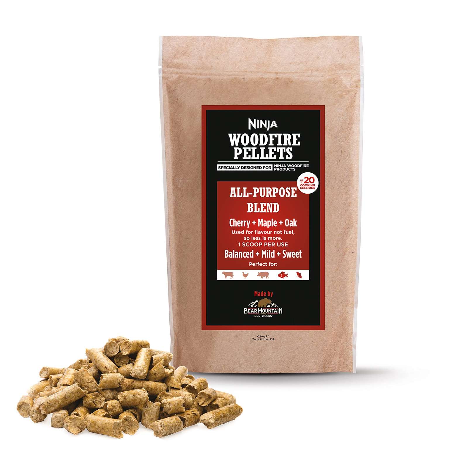 Ninja Woodfire Pellets Allzweckmischung 900 g XSKOGAPLT2EU