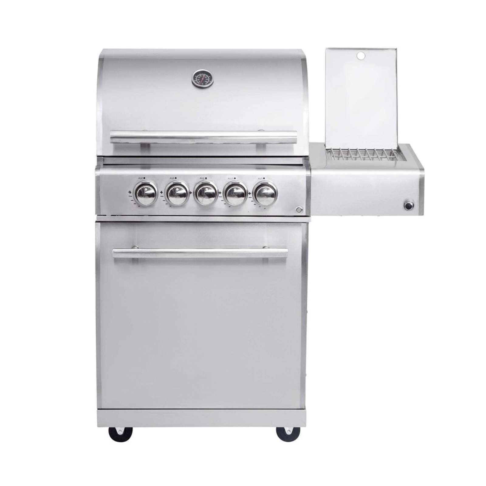 ALLGRILL Gasgrill CHEF M Edelstahl Modular Grundmodell 3 Brenner, Seitenkocher, Backburner (500903)