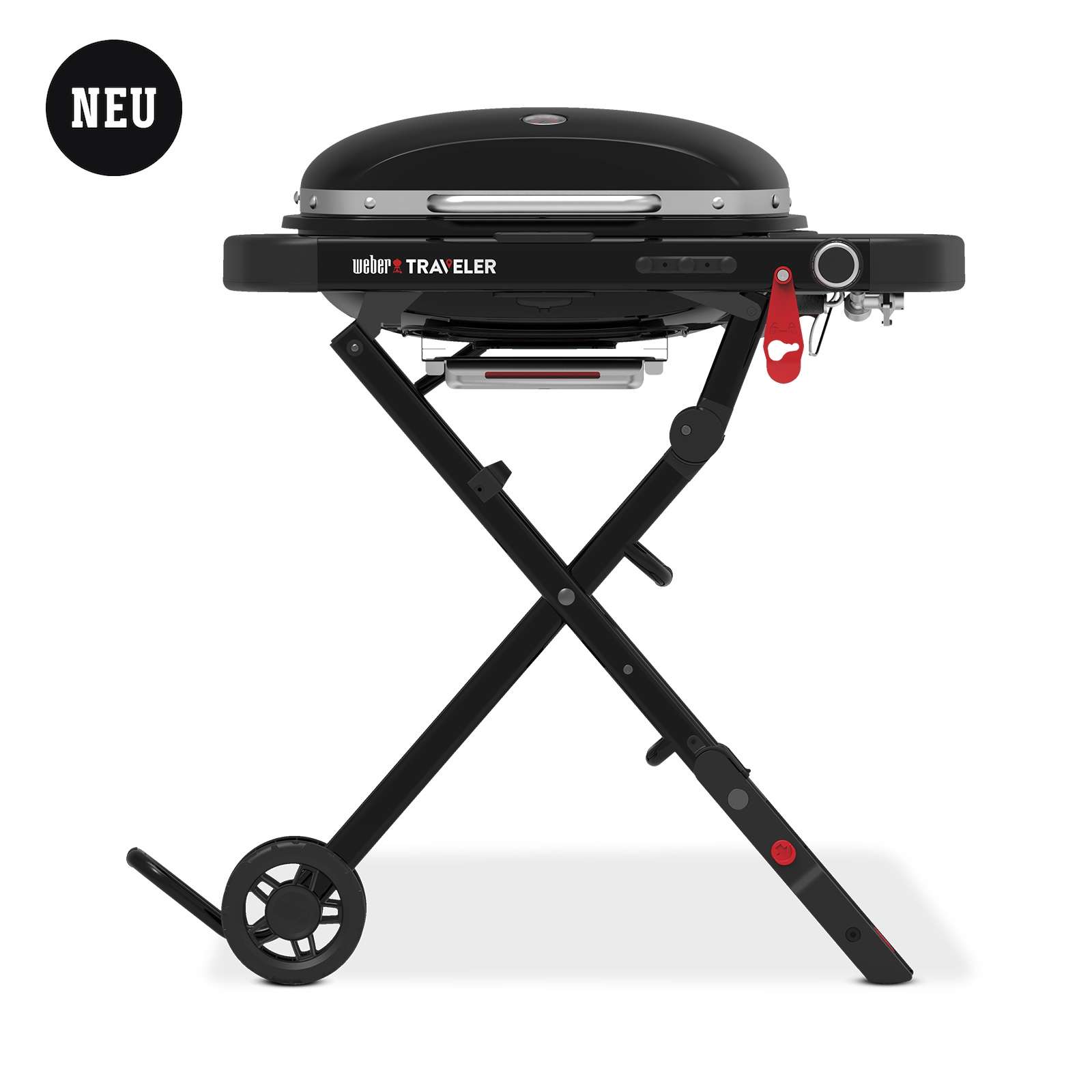 Weber Traveler Compact Mobiler Gasgrill mit Rollwagen - Black 1500526