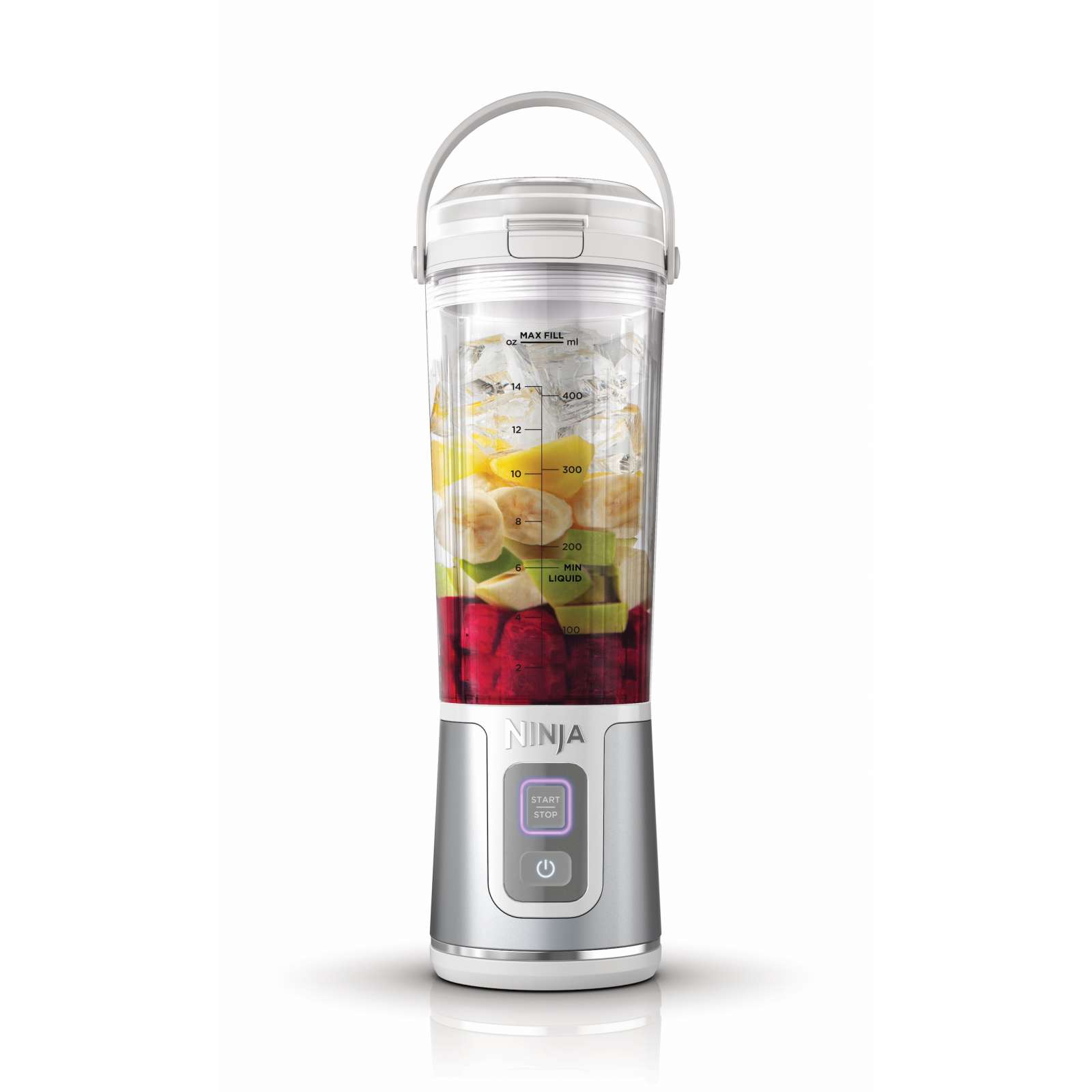 Ninja Blast Kabelloser Mixer Tragbarer Smoothie Maker mit Becher 532 ml - Weiß BC151EUWHV