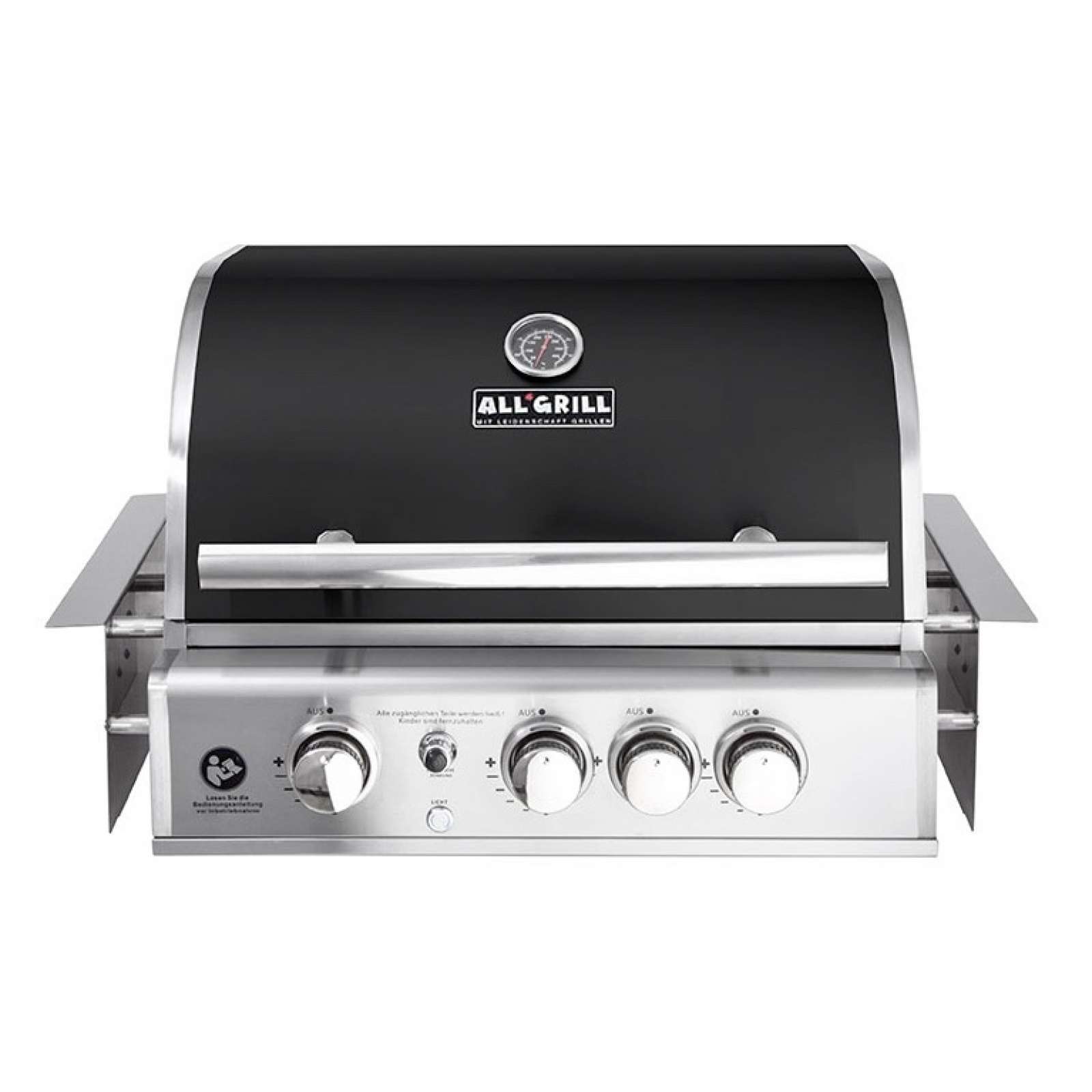 ALLGRILL Einbau-Gasgrill CHEF M BLACK Built-In Air System, 3 Brenner, Backburner 100749